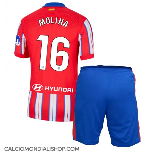 Maglie da calcio Atletico Madrid Nahuel Molina #16 Prima Maglia Bambino 2024-25 Manica Corta (+ Pantaloni corti)